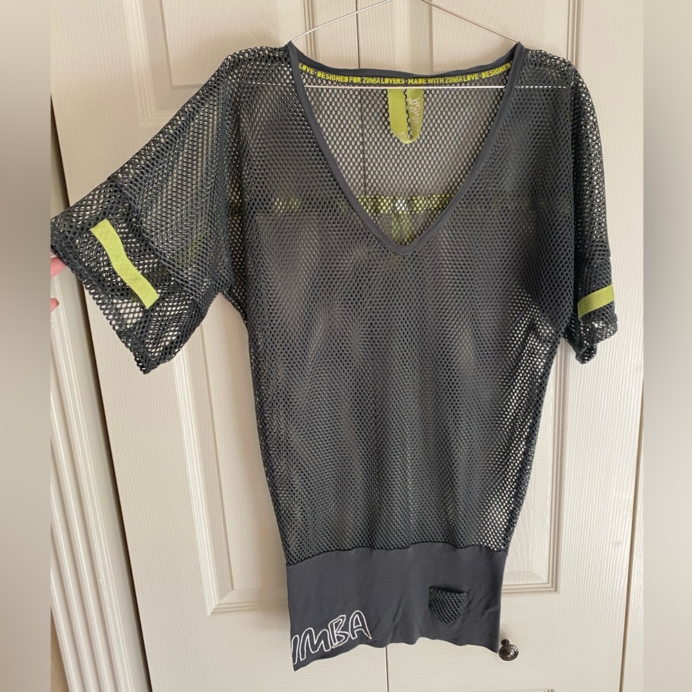 Gray mesh with lime green details. ZumbaWear